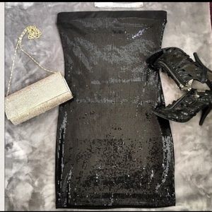 Sequined Black Dress. NWOT. Never worn.